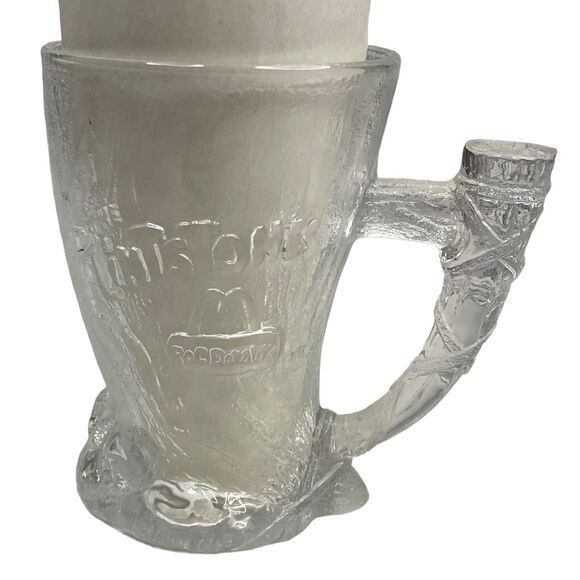 McDonald's 1993 FLINTSTONES "RocDonalds" Frosted Glass “Mammoth Mug” Coffee - Picture 7 of 11